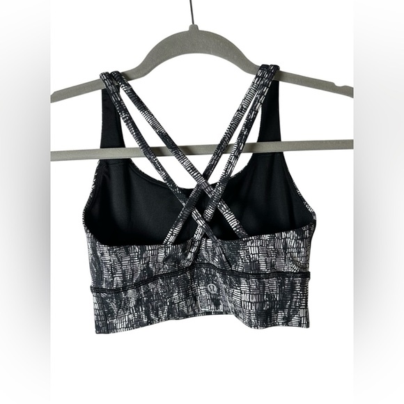 Lululemon Energy Longline Bra Medium Support B–D Cups White Black Size 4 - Picture 6 of 8